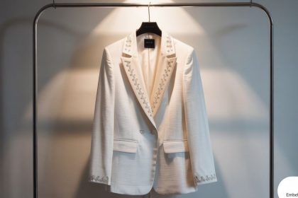 Shop White Embellished Blazer