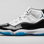 Jordan 11 Gamma top view black mesh patent leather