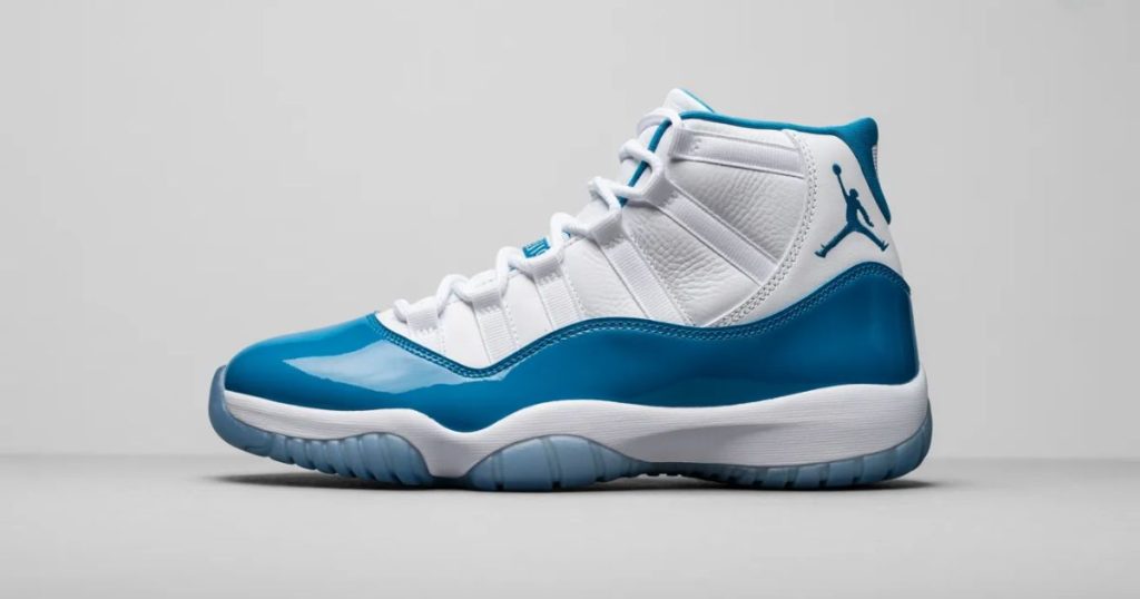 Jordan 11 Gamma heel Jumpman logo varsity maize