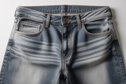 Grey Jeans full-length view showing straight fit and clean finish