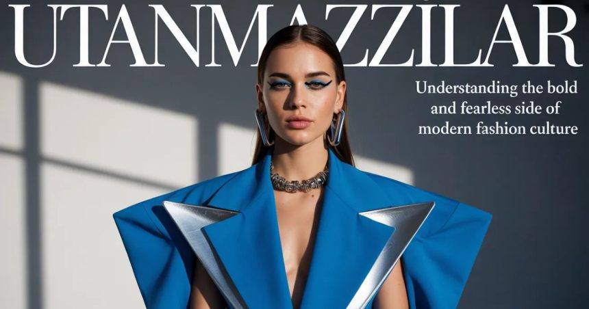 Bold gyaru fashion look with dramatic makeup, long lashes, and statement accessories representing utanmazkzılar style.